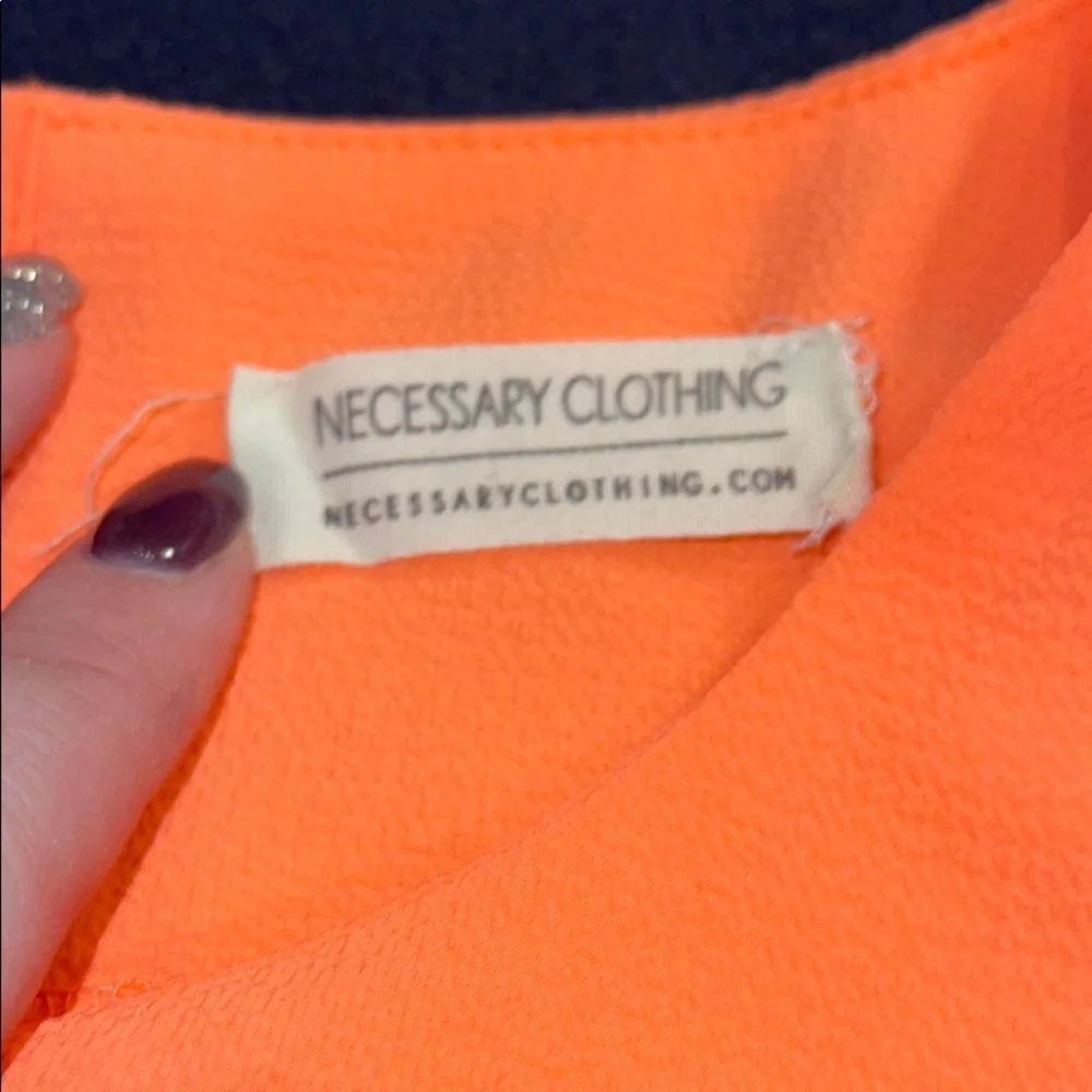 NECESSARY Clothing | Neon Orange Scalloped Crop Frilly Summer Tank - Picture 2 of 6